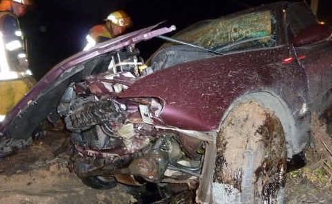 Wild ride: After hitting a fuel tanker and sugar cane harvester, this car eventually landed in a paddock. Wild ride: After hitting a fuel tanker and sugar cane harvester, this car eventually landed in a paddock.